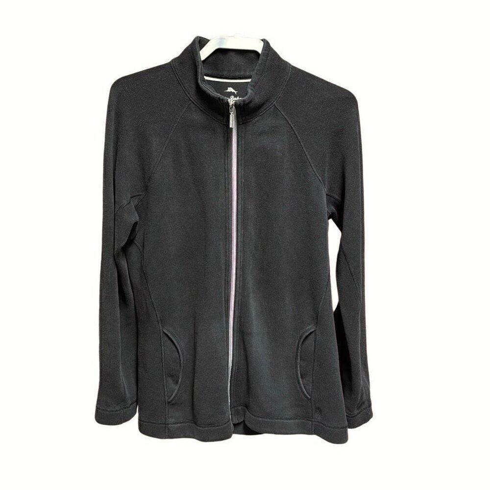 Tommy Bahama Women’s Black Zip Up Sweatshirt Size Large